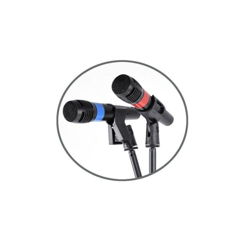 Asta doppio microfono professionale con stand smartphone pinza treppiede studio