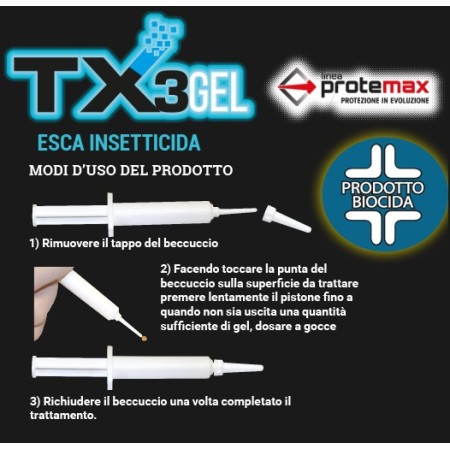 Protemax GEL SCARAFAGGI INSETTICIDA siringa GR. 25 Zapi Spa - pronto all'uso