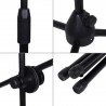 Asta doppio microfono professionale con stand smartphone pinza treppiede studio