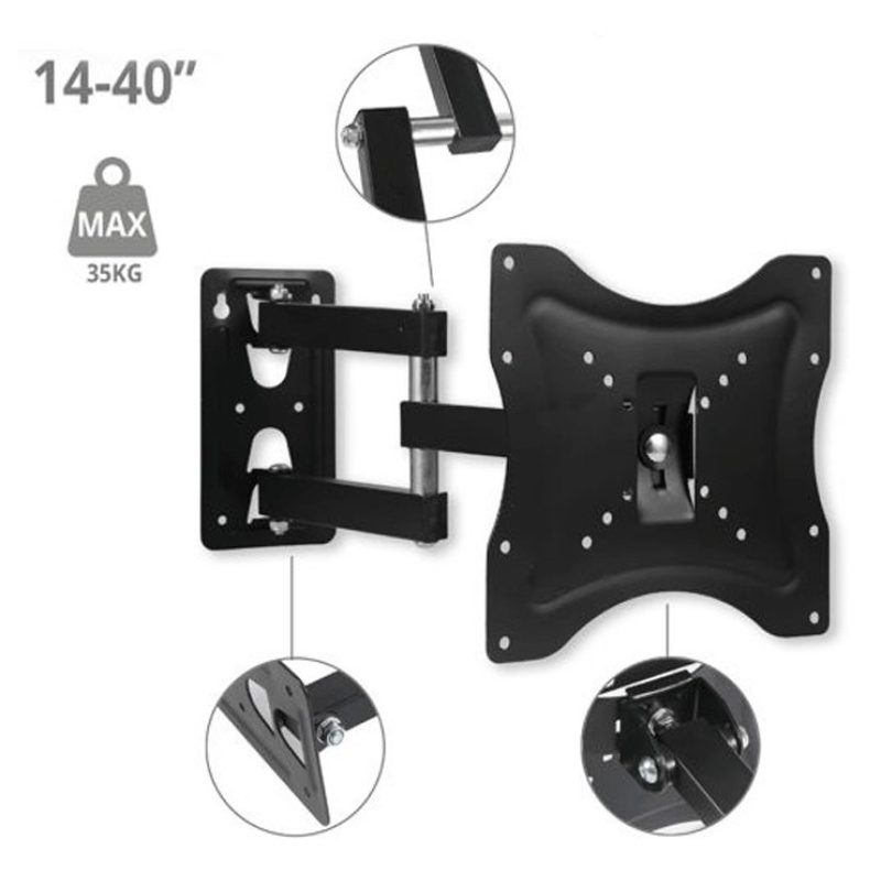 WeHome STAFFA PORTA TV TELEVISORE BRACCIO PARETE MONITOR DA 14" A 4...