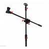 Asta doppio microfono professionale con stand smartphone pinza treppiede studio