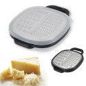 Grattugiera Acciaio con Contenitore Coperchio 2 lame Grattugia Formaggio verdura