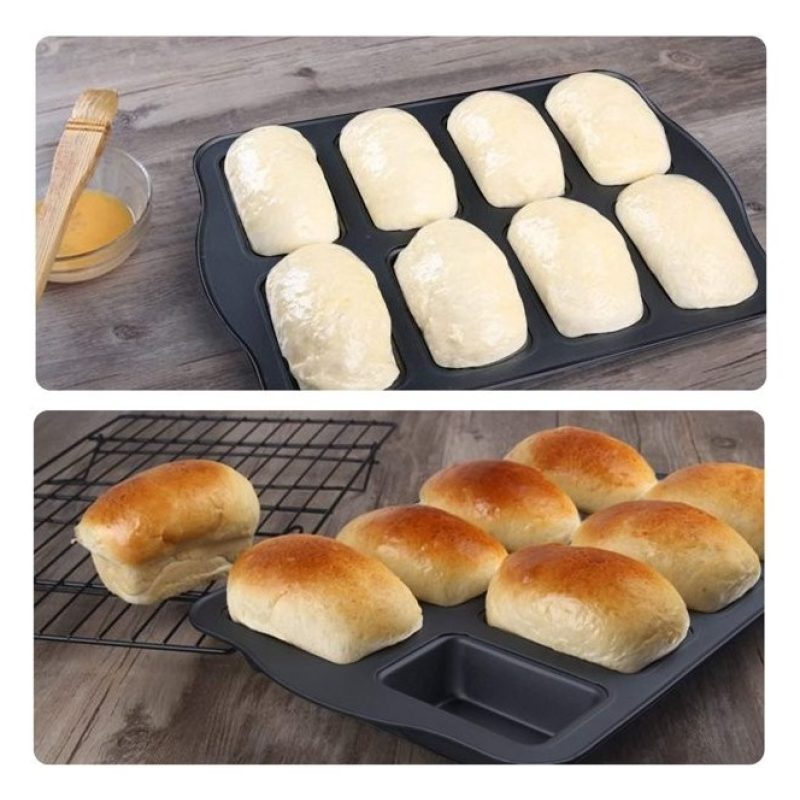 Stampo 8 Mini Plumcake cake torte mousse 36x24x4 cm forme antiadere...