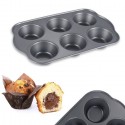 Stampo Teglia Vassoio Antiaderente 6 Muffin Cupcake Dolci Budino 28,5x17,5cm