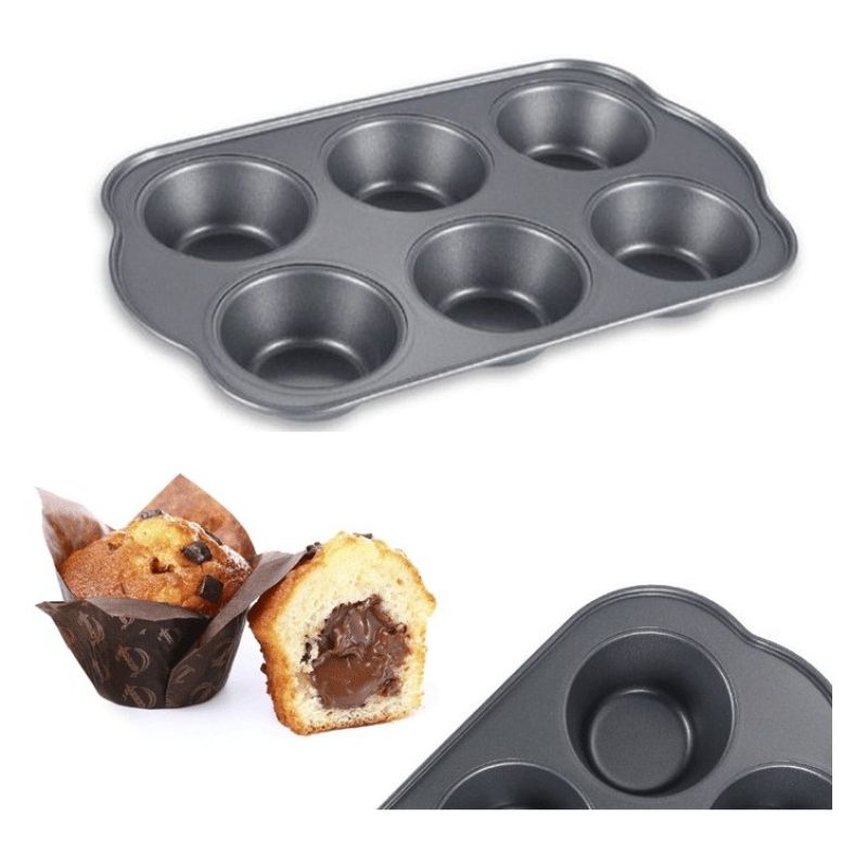 WeHome Stampo Teglia Vassoio Antiaderente 6 Muffin Cupcake Dolci Bu...
