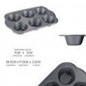 Stampo Teglia Vassoio Antiaderente 6 Muffin Cupcake Dolci Budino 28,5x17,5cm