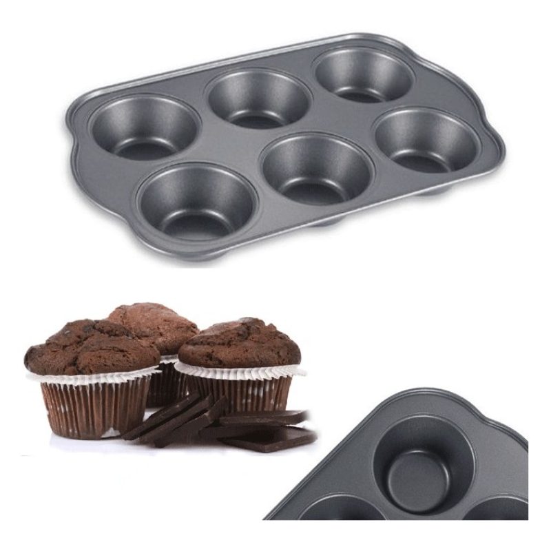 WeHome Stampo Teglia Vassoio Antiaderente 6 Muffin Cupcake Dolci Bu...