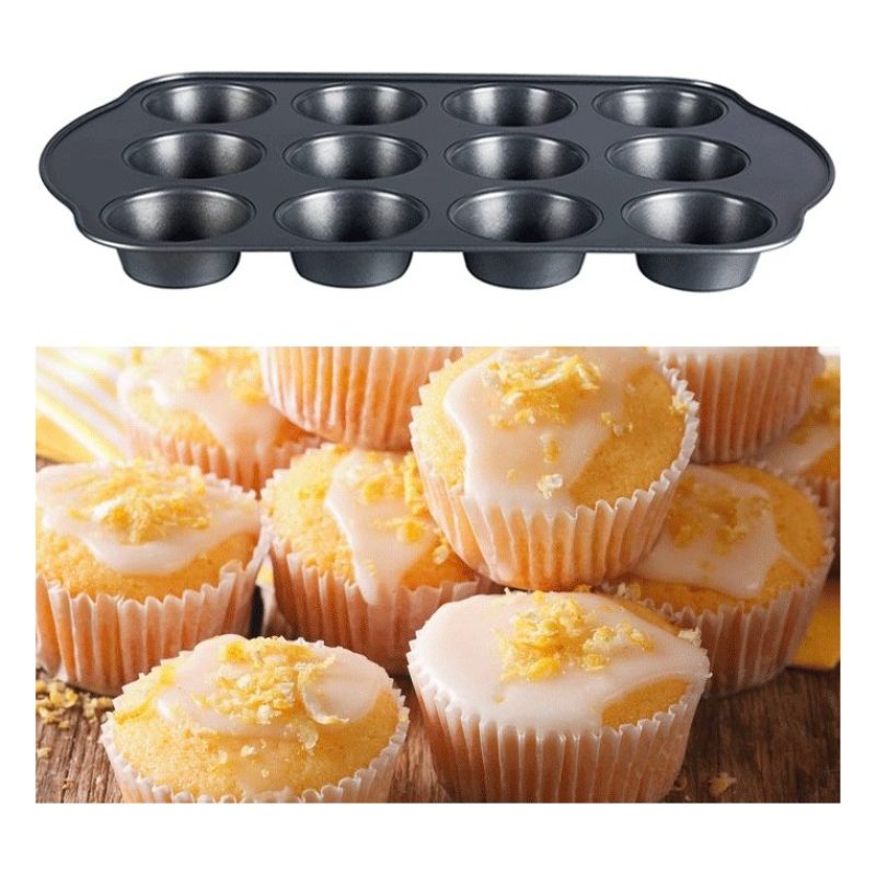 WeHome Stampo Teglia Vassoio Antiaderente 12 Muffin Cupcake Dolci B...