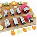 MINI 8 FORMINE PER FRUTTA VERDURA FORMAGGI CUCINA FESTA ACCIAIO STAMPO COOKIE