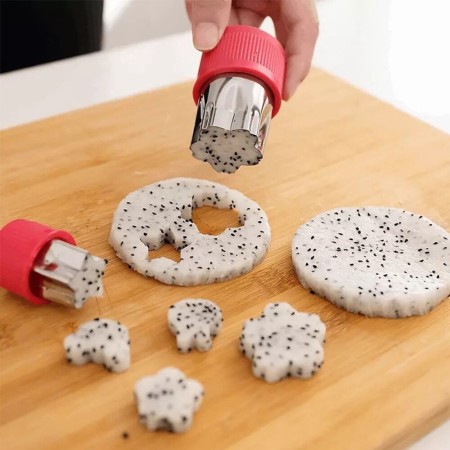 MINI 8 FORMINE PER FRUTTA VERDURA FORMAGGI CUCINA FESTA ACCIAIO STAMPO COOKIE
