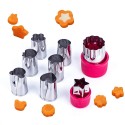 MINI 8 FORMINE PER FRUTTA VERDURA FORMAGGI CUCINA FESTA ACCIAIO STAMPO COOKIE