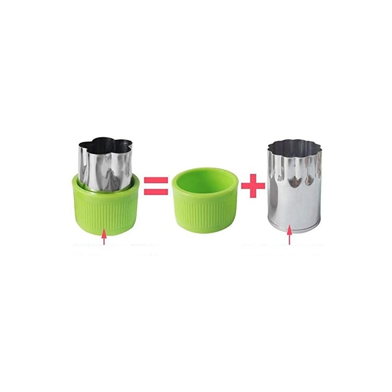 Set di 27 formine per biscotti per frutta e verdura, in acciaio inox, per bambini, con manico protettivo, per torte, biscotti, sushi, frutta, decorazioni per torte