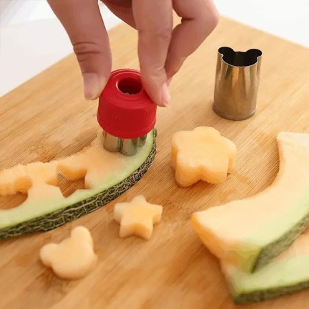 MINI 8 FORMINE PER FRUTTA VERDURA FORMAGGI CUCINA FESTA ACCIAIO STAMPO COOKIE