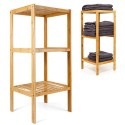 Scaffale in legno bamboo 3 ripiani dispensa mensole libreria bagno espositore