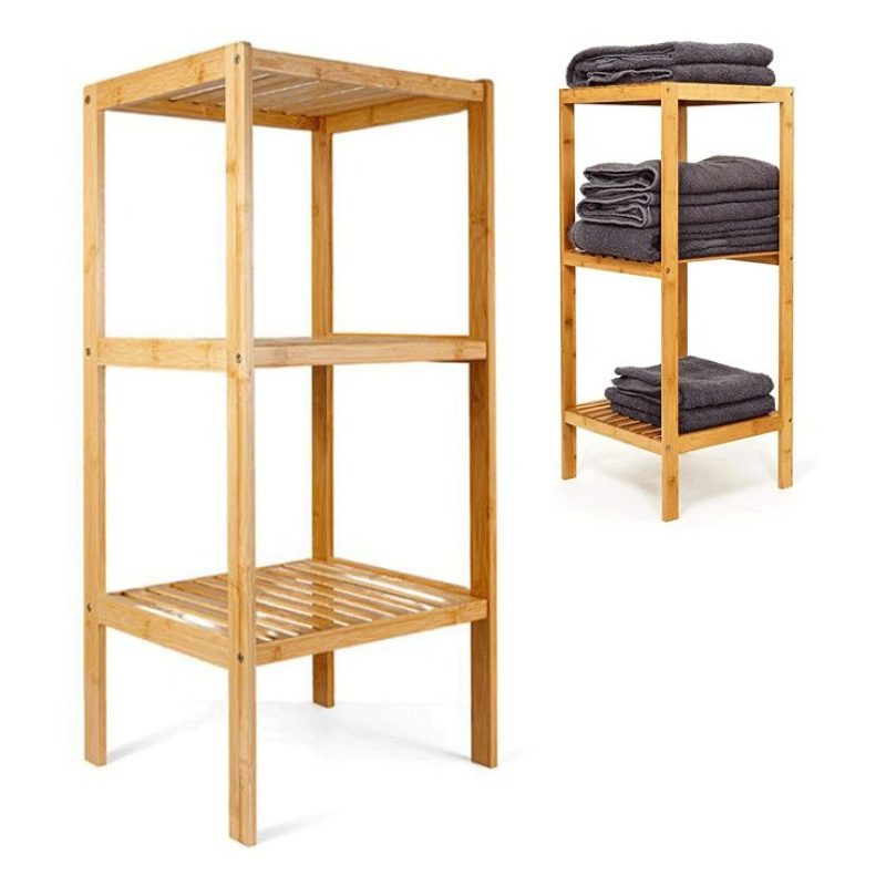 WeHome Scaffale in legno bamboo 3 ripiani dispensa mensole libreria...
