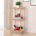 Scaffale in legno bamboo 3 ripiani dispensa mensole libreria bagno espositore