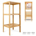 Scaffale in legno bamboo 3 ripiani dispensa mensole libreria bagno espositore