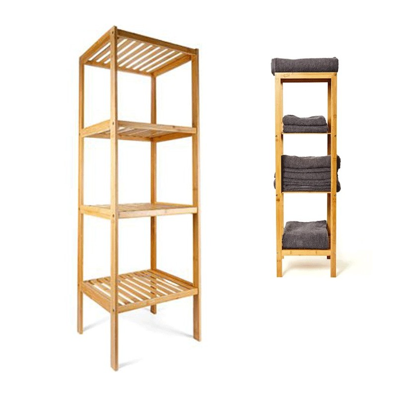 BAKAJI Scaffale Porta Vasi Piante Fiori con Ripiani Struttura in Legno di  Bamboo Mobile Libreria Scaffalatura Multiuso Design Moderno Colore Naturale