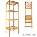 Scaffale in legno bamboo 4 ripiani dispensa mensole libreria bagno espositore