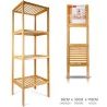WeHome Scaffale in legno bamboo 4 ripiani dispensa mensole libreria...