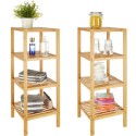 Scaffale in legno bamboo 4 ripiani dispensa mensole libreria bagno espositore
