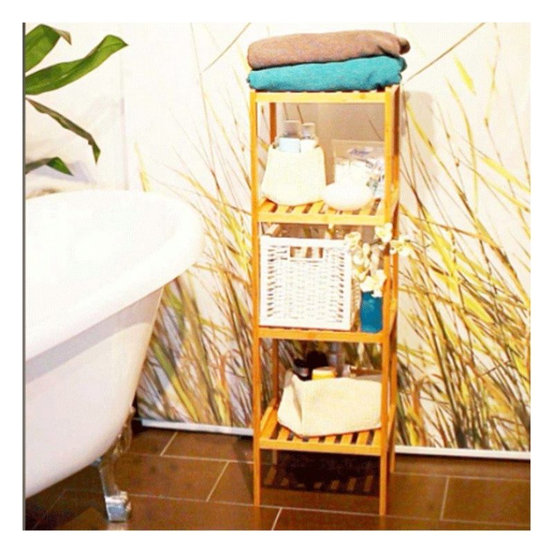 WeHome Scaffale in legno bamboo 4 ripiani dispensa mensole libreria...