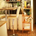 Scaffale in legno bamboo 4 ripiani dispensa mensole libreria bagno espositore