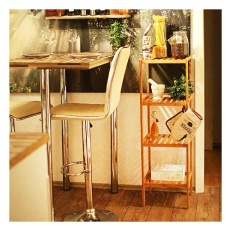 WeHome Scaffale in legno bamboo 4 ripiani dispensa mensole libreria...