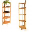Scaffale in legno bamboo 4 ripiani dispensa mensola libreria angolo espositore