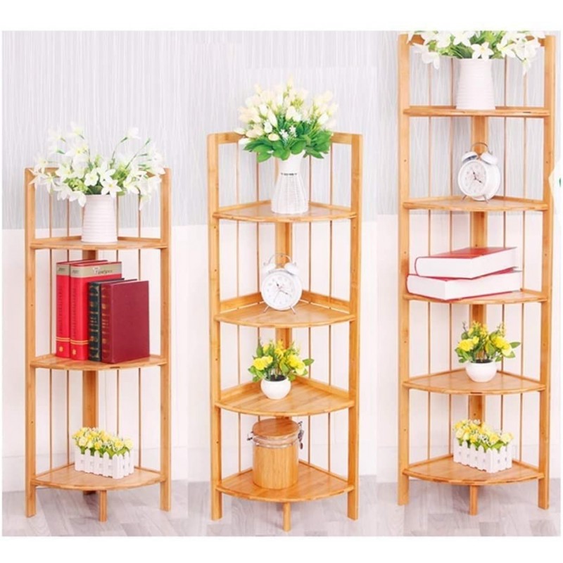 WeHome Scaffale in legno bamboo 4 ripiani dispensa mensola libreria...