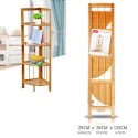 Scaffale in legno bamboo 4 ripiani dispensa mensola libreria angolo espositore