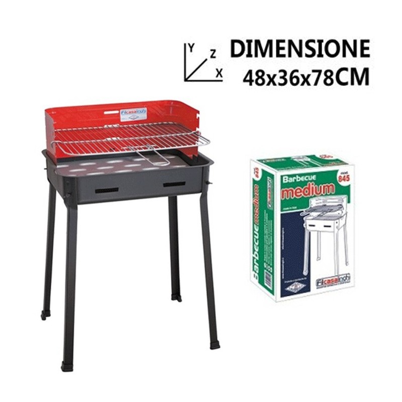 Fil Casalinghi Griglia barbecue a carbonella portatile da picnic ca...