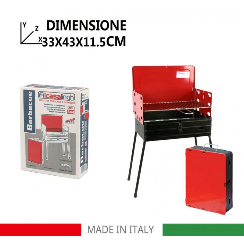 Fil Casalinghi Barbecue Pic nic acciaio con griglia pieghevole rich...