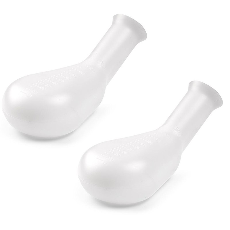 2x URINALE DA UOMO in plastica bianco maschile per ammalati e degenti urina 1L 