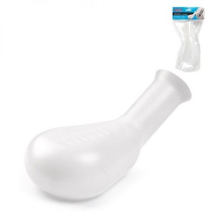 2x URINALE DA UOMO in plastica bianco maschile per ammalati e degenti urina 1L 