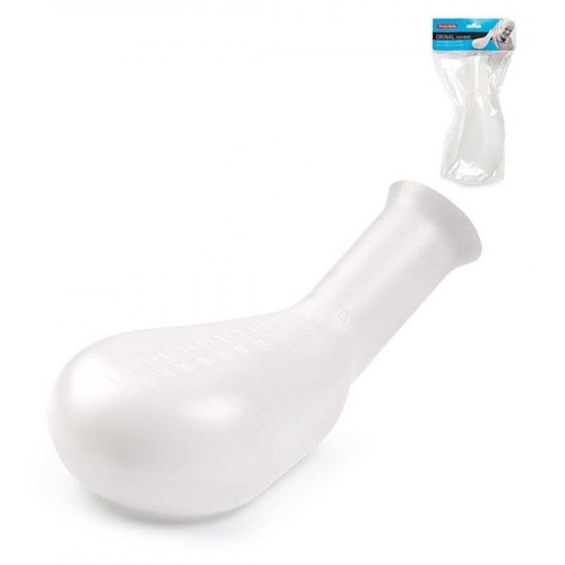 2x URINALE DA UOMO in plastica bianco maschile per ammalati e degen...