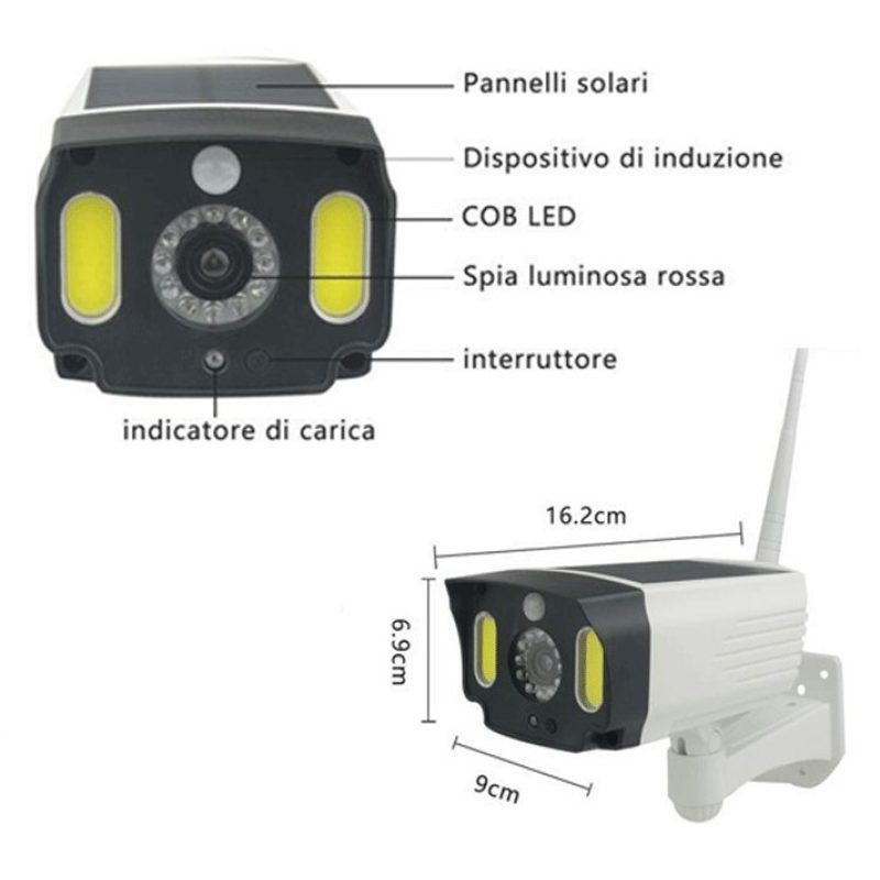 TELECAMERA FINTA PANNELLO SOLARE CON SENSORE DI MOVIMENTO 20 LED FA...
