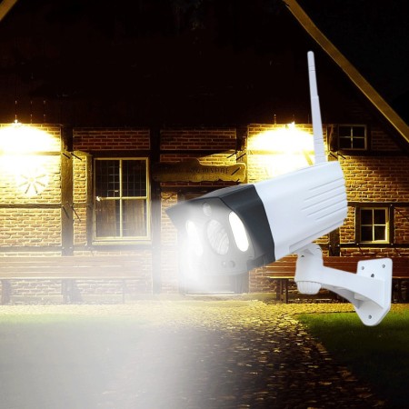 TELECAMERA FINTA PANNELLO SOLARE CON SENSORE DI MOVIMENTO 20 LED FARETTO LUCE