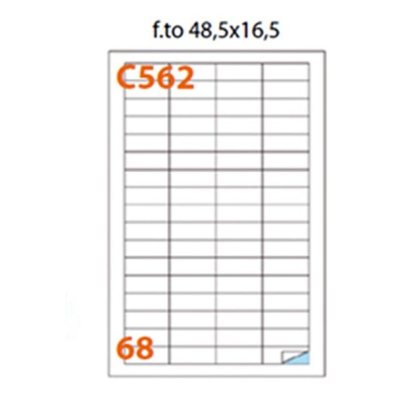 Markin 6800 MARKIN ETICHETTE ADESIVE BIANCHE CON MARGINE 48,5X16,5M...