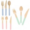 WeHome 24 Set posate monouso in legno cucchiaio forchetta coltello ...