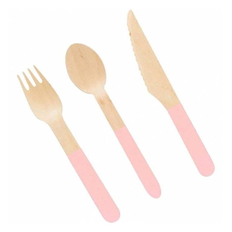 WeHome 24 Set posate monouso in legno cucchiaio forchetta coltello ...