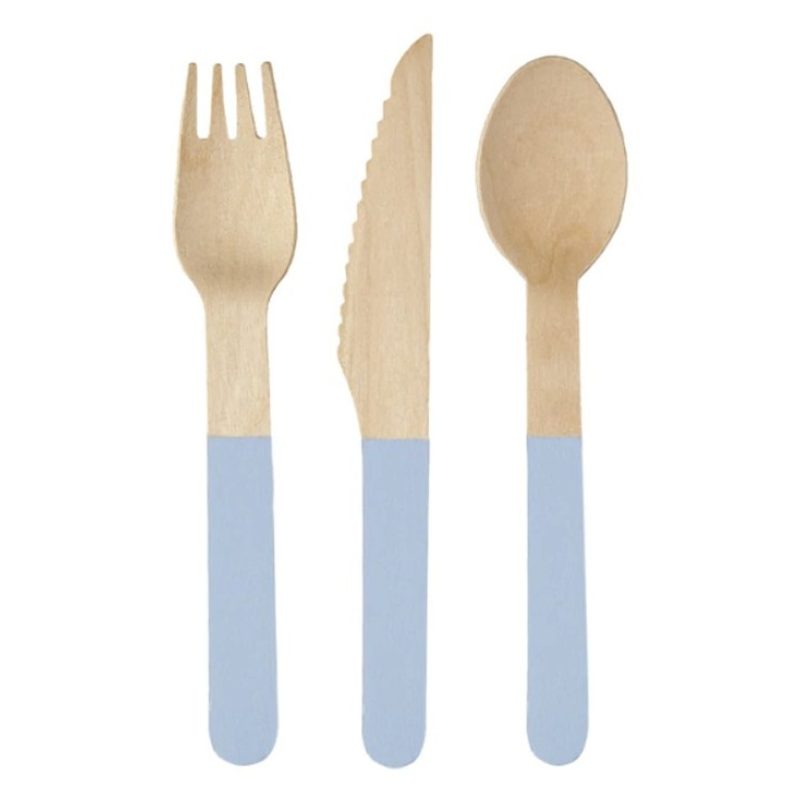 WeHome 24 Set posate monouso in legno cucchiaio forchetta coltello ...