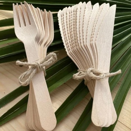 240x coltelli monouso in legno usa e getta posate picnic all'aperto ecologici