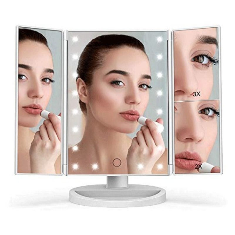 Hongu Specchio per trucco con luci regolabile con ingrandimento2x/3...