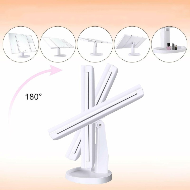 Hongu Specchio per trucco con luci regolabile con ingrandimento2x/3...