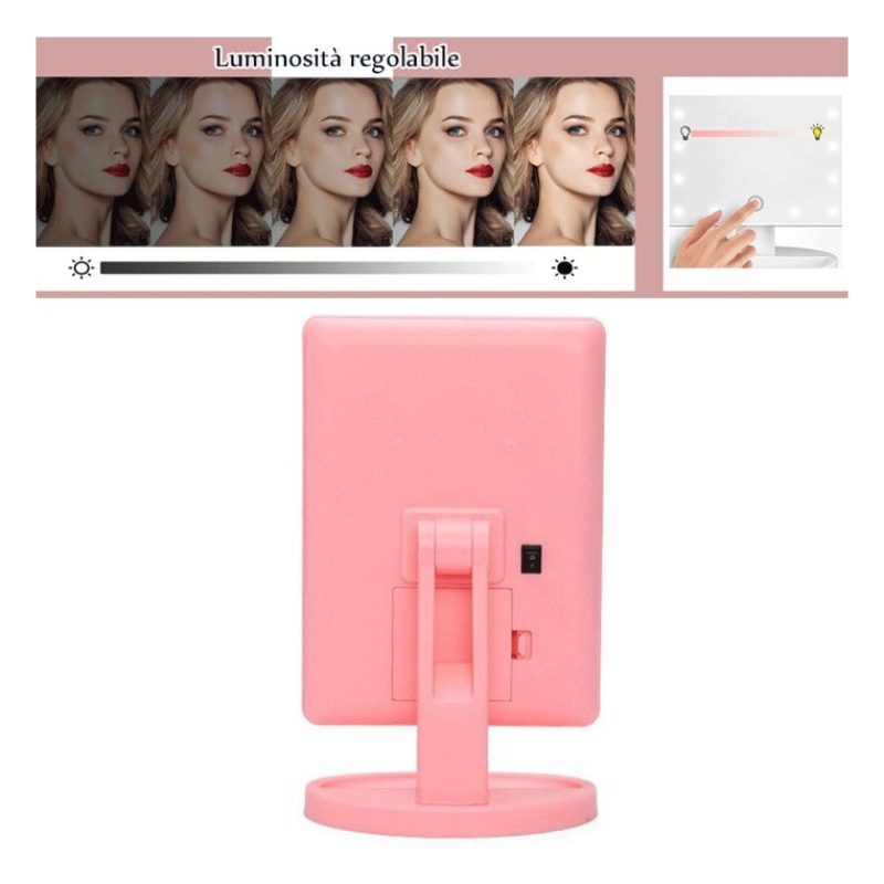 Hongu Specchio per trucco con luci regolabile con ingrandimento2x/3...