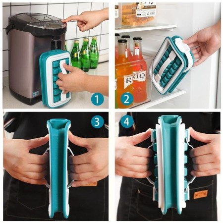Stampo per ghiaccio portatile 18 pezzi ice cube cubetti Vaschetta casa chiusura