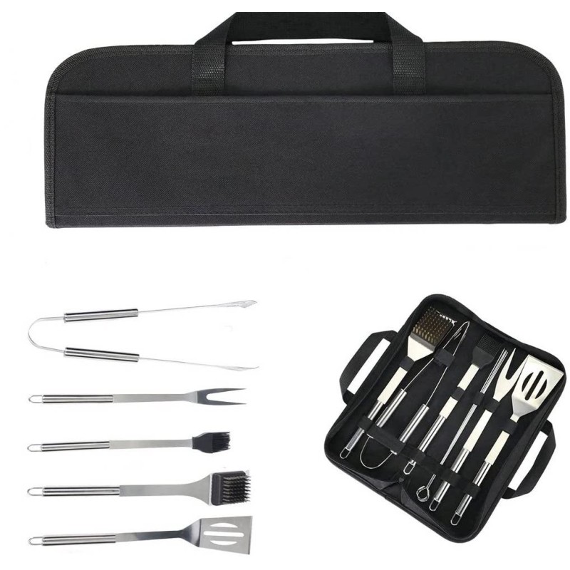 Hongu Kit barbecue set 10 pezzi in acciaio inossidabile griglia est...