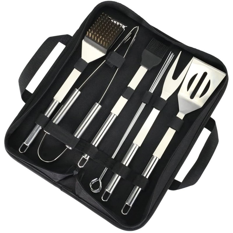 Hongu Kit barbecue set 10 pezzi in acciaio inossidabile griglia est...