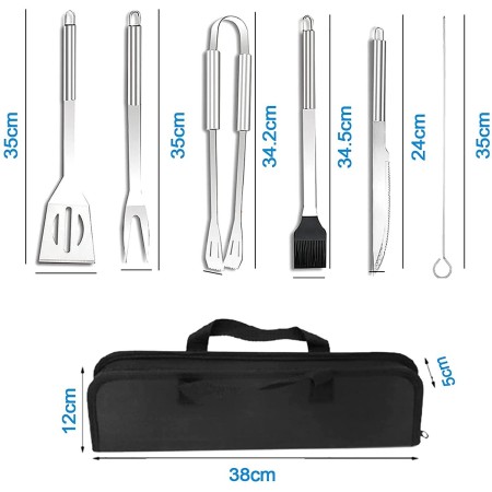 Kit barbecue set 20 pezzi in acciaio inossidabile griglia esterno bbq con borsa